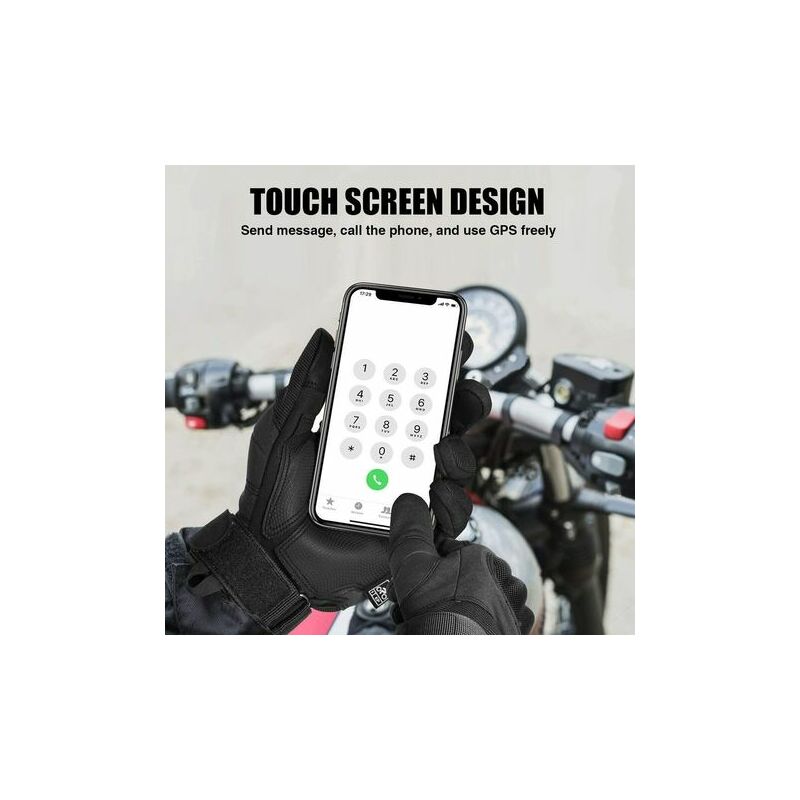 Gants Moto Homologué CE, Gants Scooter Unisexe Mi Saison Ecran Tactile Respirable pour Auto Moto, Vélo, Motocross, Camping, Randonné，Taille M - 3