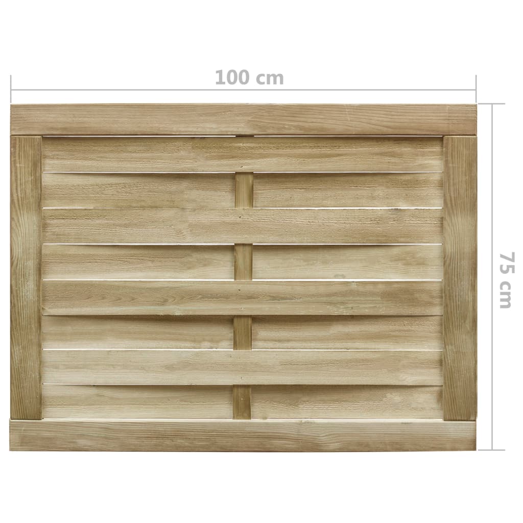 Porta de jardim em madeira de pinho impregnada verde 100x75 cm - COMFORTXL - 4