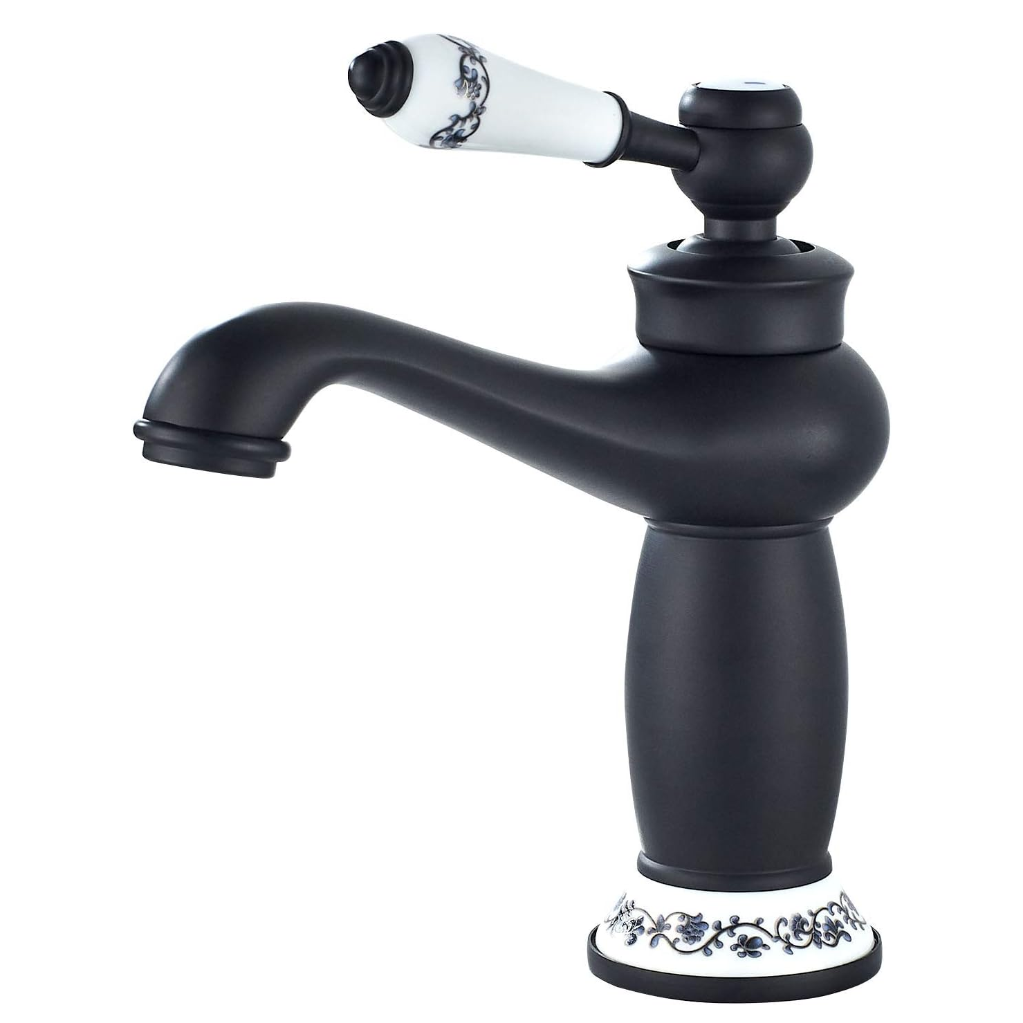 Bateria umywalkowa, bateria łazienkowa, bateria umywalkowa w stylu retro z regulowaną ciepłą i zimną wodą - Z wężem doprowadzającym wodę