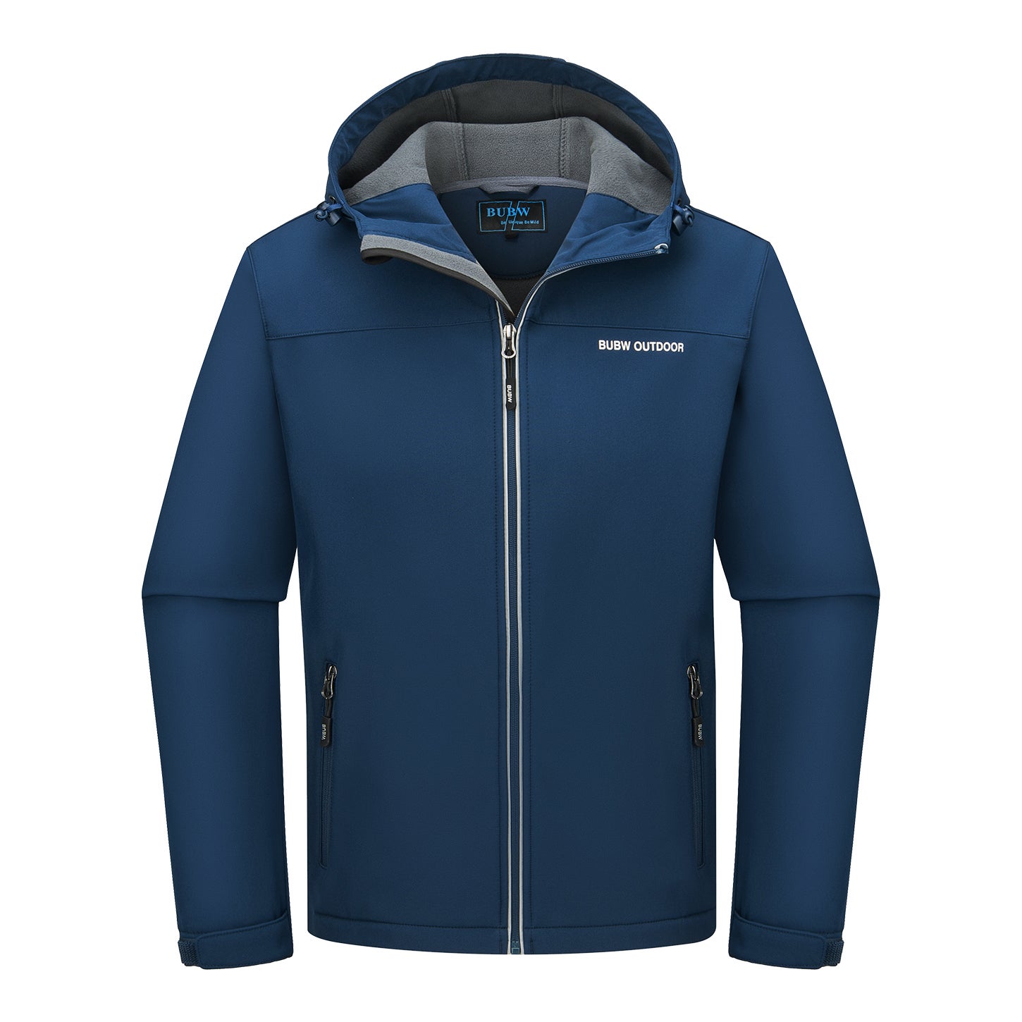 Veste de Travail à Capuche Taille XL Blouson & Softshell Homme -Imperméable, Coupe-vent, Chaude et Respirante, avec Bandes Réfléchissantes-Bleu Marine - 2