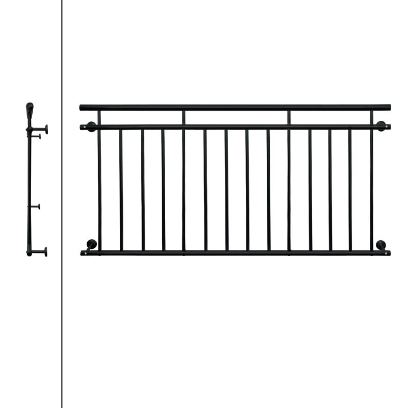 Barandilla De Acero Inoxidable Para Puerta-Ventana - 156x90 Cm, Protección Para Mascotas Y Niños, Fácil Instalación