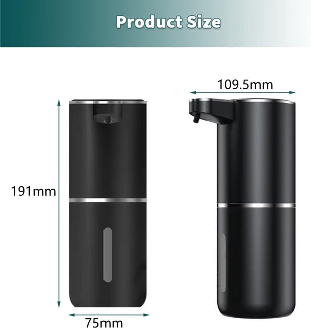 Dispenser automatico di sapone, 420 ml Caricatore USB a parete Dispenser automatico di sapone, 420 ml Caricatore USB a parete