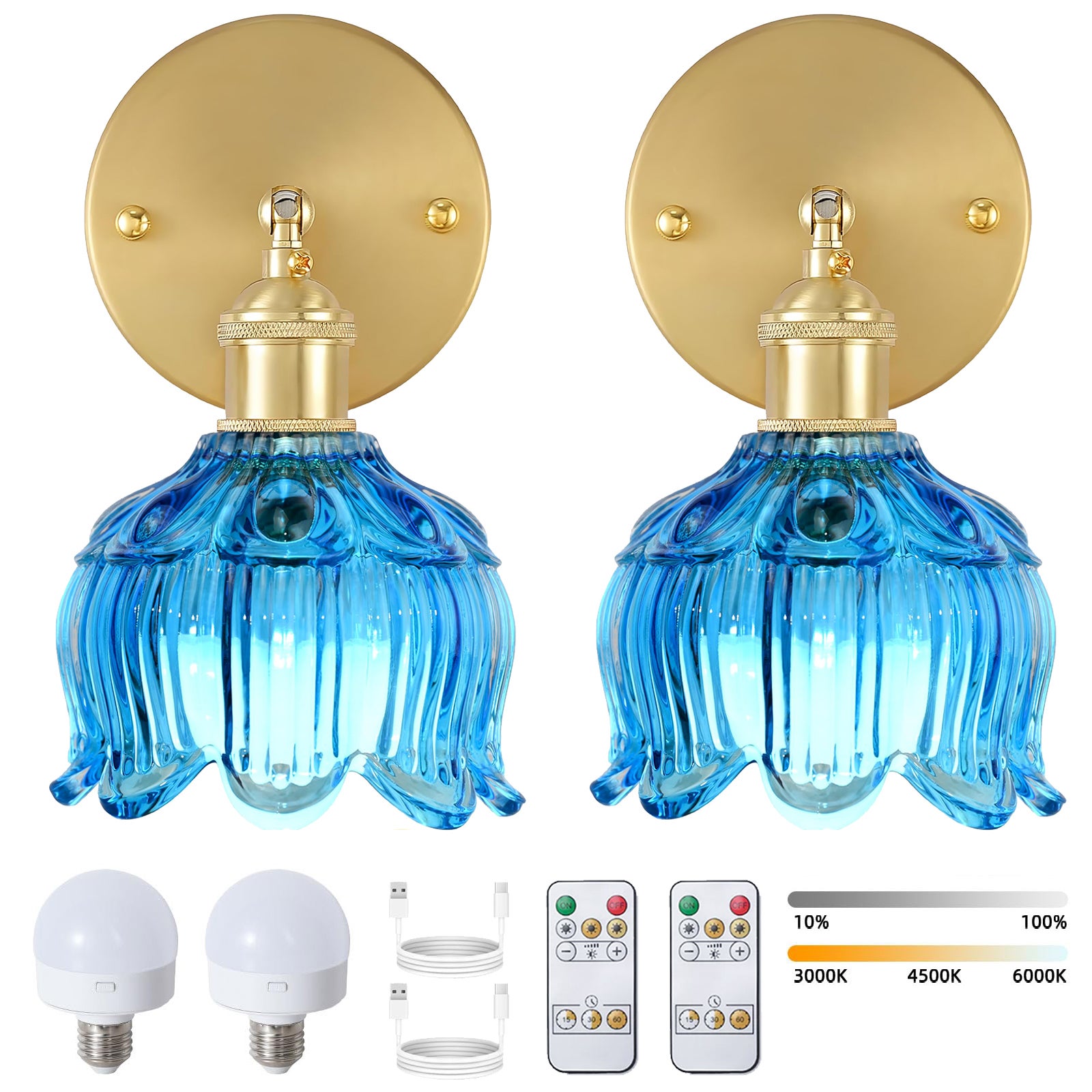 Lot De 2 Appliques Murales Rechargeables Avec Ampoule Amovible 3 Couleurs Et Telecommande Applique Murale Sans Fil Pour Chambre 95281519