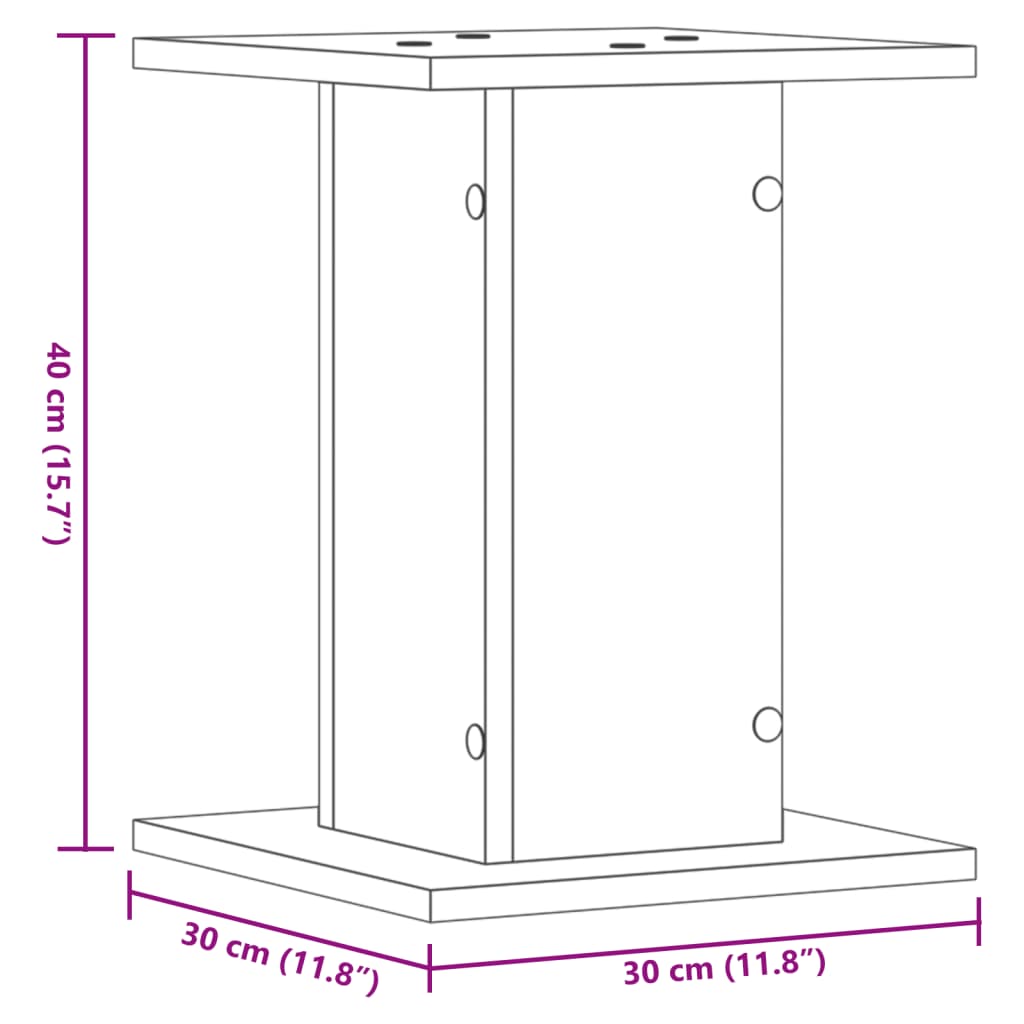 Supports pour plantes 2 pcs gris béton bois d'ingénierie - 5