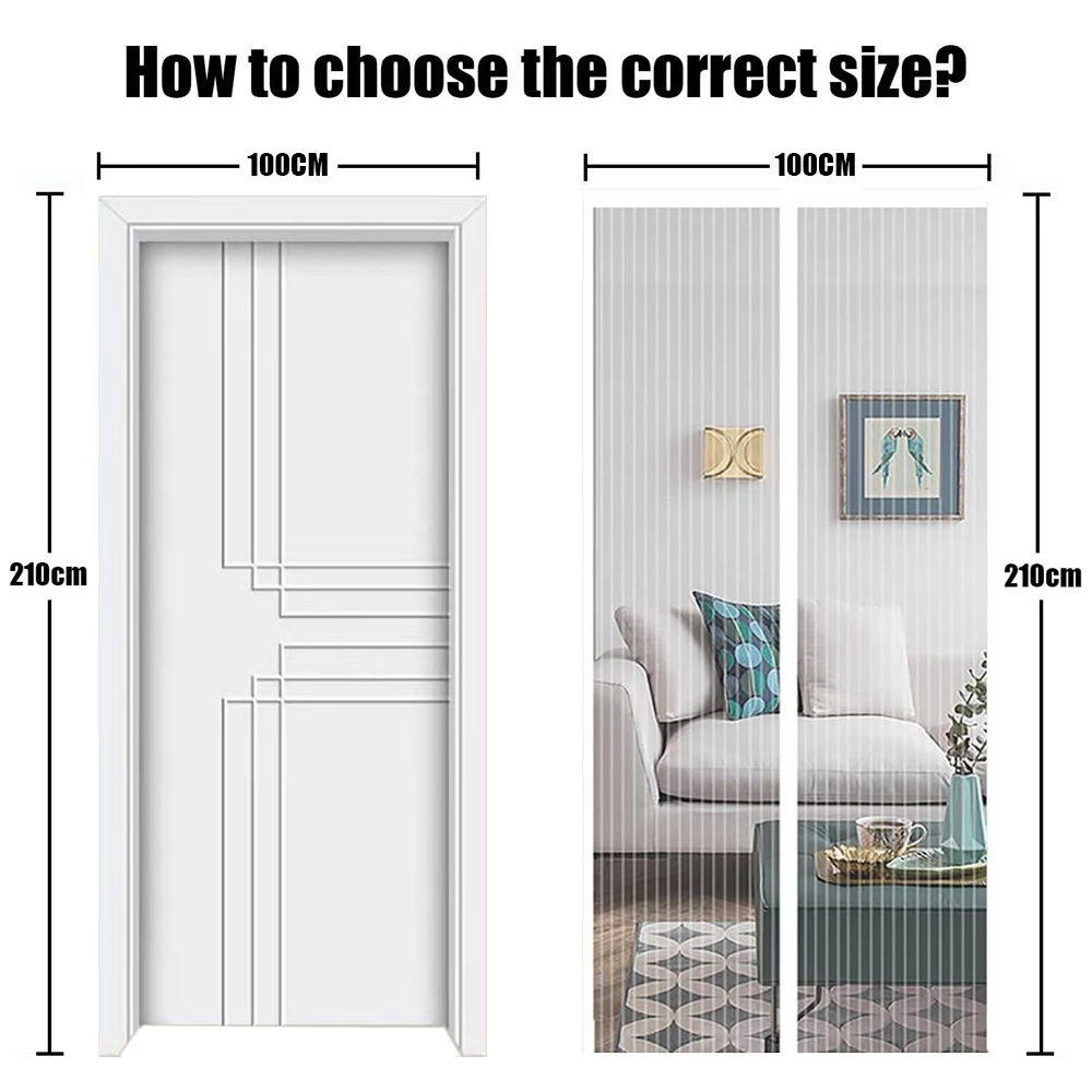 MagnéTique Moustiquaire Moustiquaire Porte 290 X 210 Cm MagnéTique Sur Mesure De Porte Rideau Anti Mouche Pour Porte D Entrée Intérieur/Patio/Coulissante Blanc