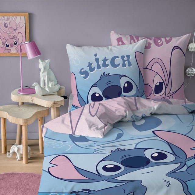 Parure de lit imprimée réversible 100% coton, DISNEY HOME STITCH MAGIC DUO