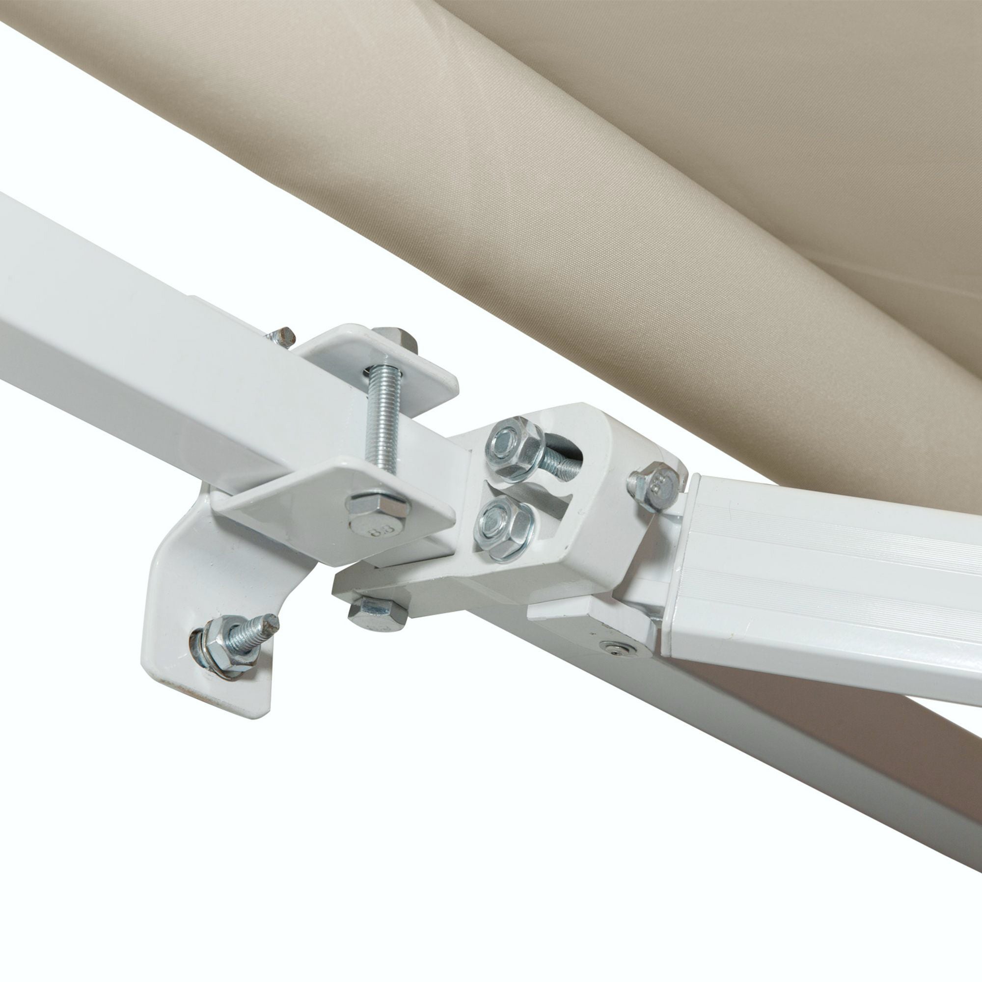 Toldo Manual Retrátil Outsunny em Poliéster Creme 350x250 cm - 9