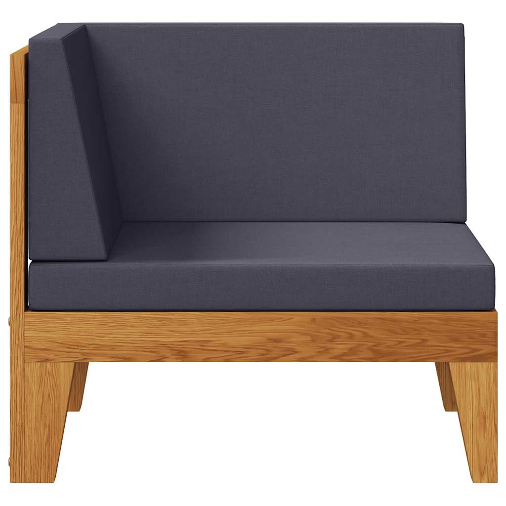 Maison Exclusive - Canapé d'angle sectionnel et coussins gris foncé Bois d'acacia - 3
