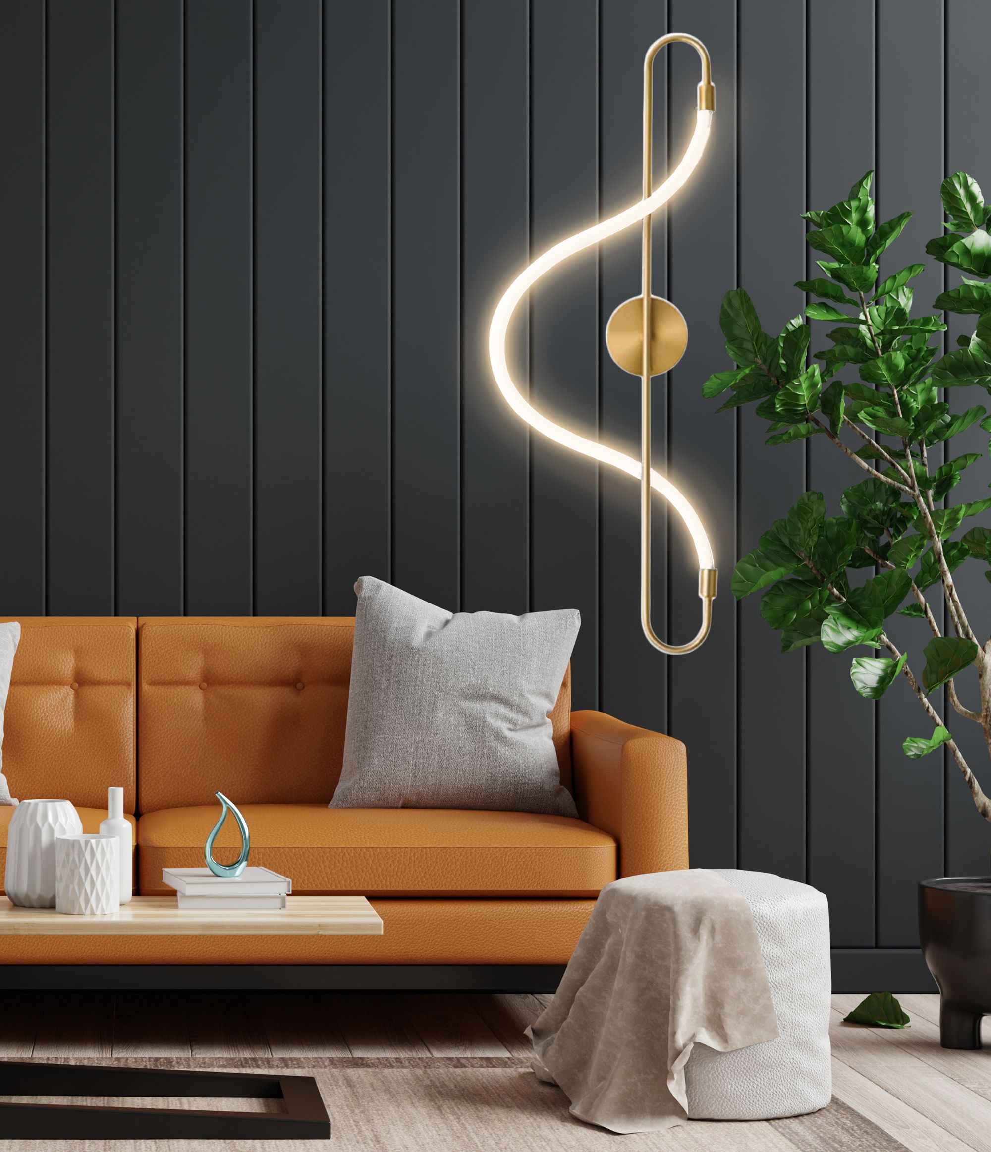 Kinkiet Led Toolight Led App858-W Long Złoty - 5