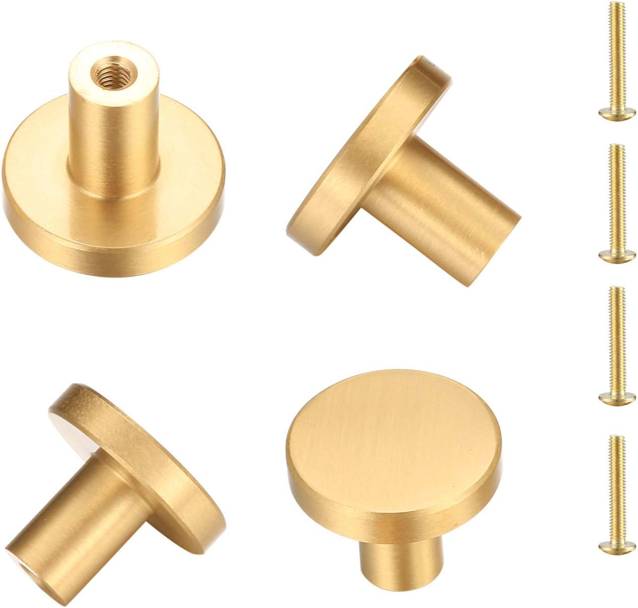 Uchwyt meblowy - gałka - mosiądz - 4 sztuki - 25 x 20 mm - żółty