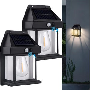 Double Suspension Solaire LED 2x WAREN – Lampe Extérieure & Intérieure Métal Noir – Blanc Froid 200 Lumens – Télécommande – 10h Autonomie – IP44 Étanche – Terrasse, Jardin, Mariage