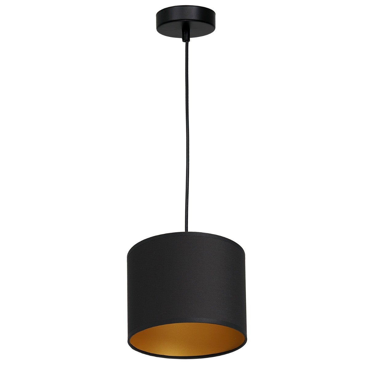 Lampa wisząca Arden czarny matowa-złota 1xE27x15W wym: 110 x 18 x 18 cm tkanina Luminex