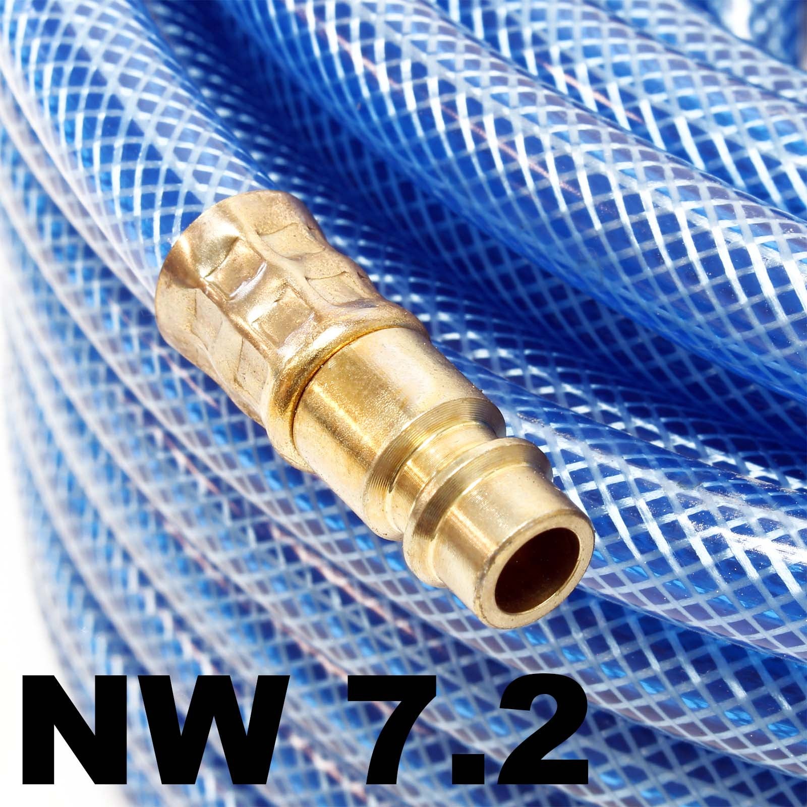 Tuyau d’air comprimé PVC 10 m – Diamètre extérieur 12 mm – Flexible pneumatique pour compresseur – Gaine en tissu – Raccord Wiltec - 3