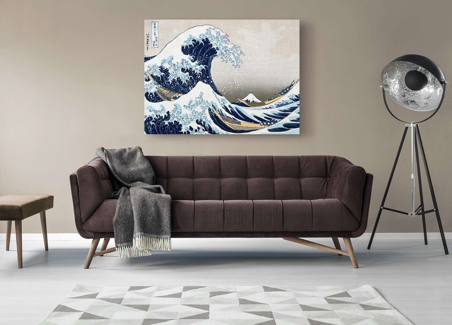 Estampe japonaise sur toile - Katsushika Hokusai, La vague au large de Kanagawa - 120x90 cm - 3
