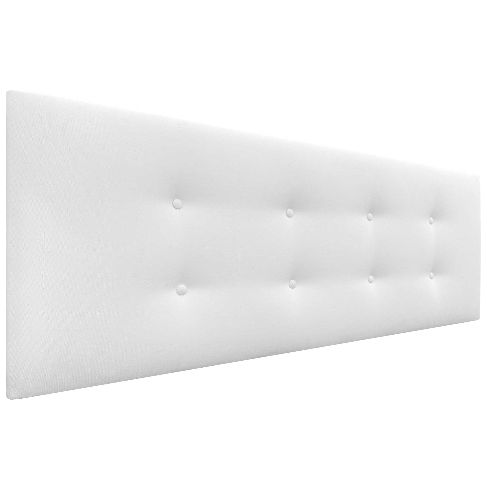 Dhome cabecero de tela aqualine pro con 2 hileras de botones cabezal tapizado cama lujo (blanco, 160cm)
