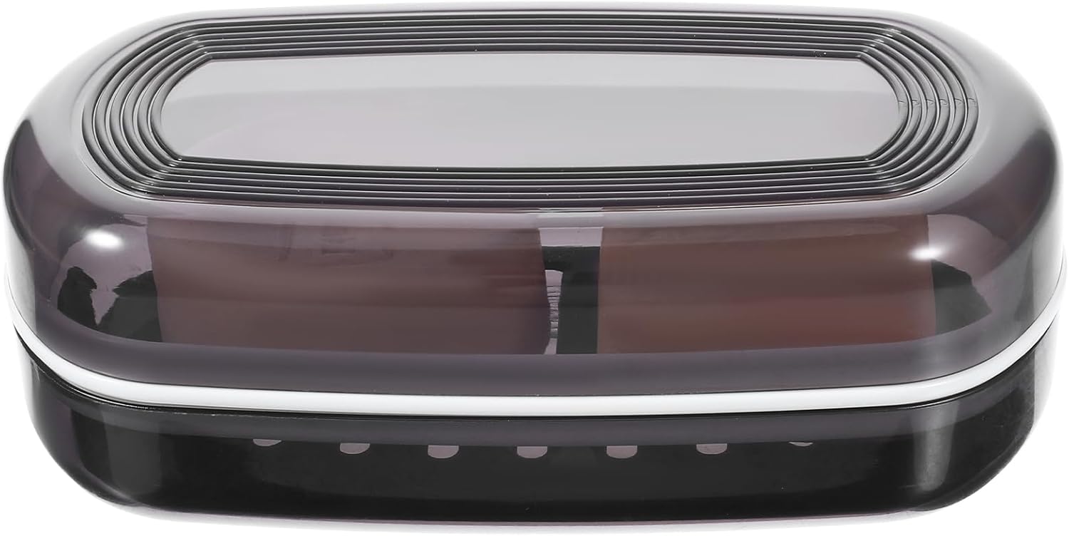 Porte-savon,Boîte à Savon Portable De Voyage Carrée En Plastique Translucide Durable, Petite