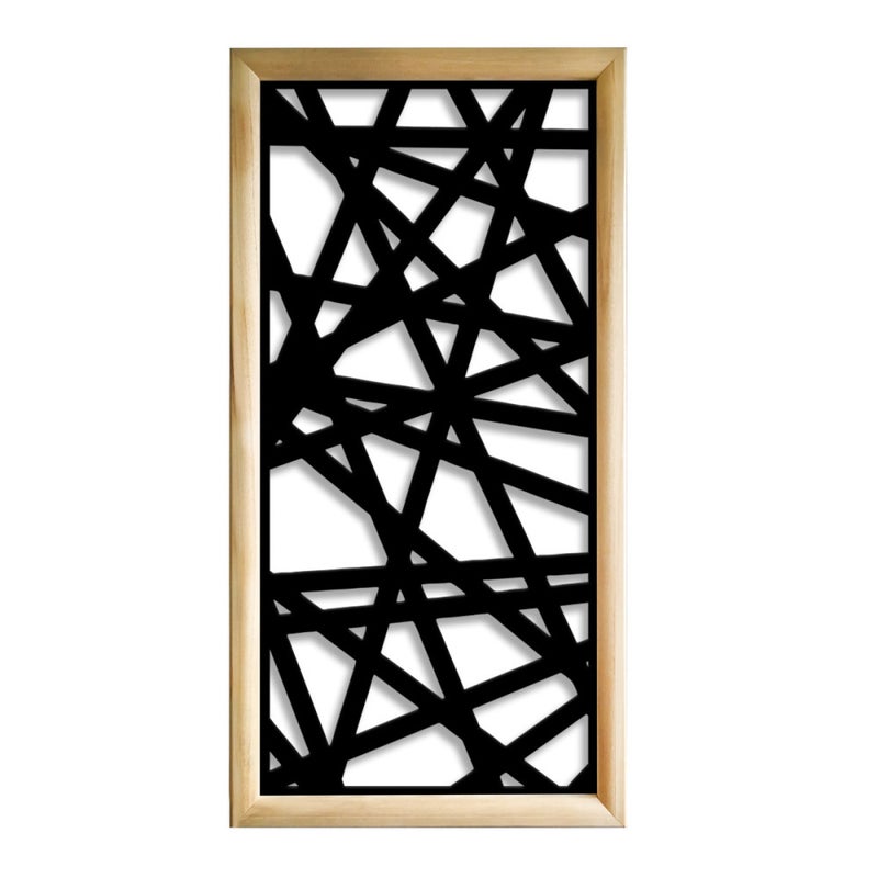 DIAGONAL MEDIUM - Prostokątne moduły dekoracyjne z drewna i PVC - Rozmiar 47x94 cm - Grubość 47 mm - Kolor wewnętrzny CZARNY