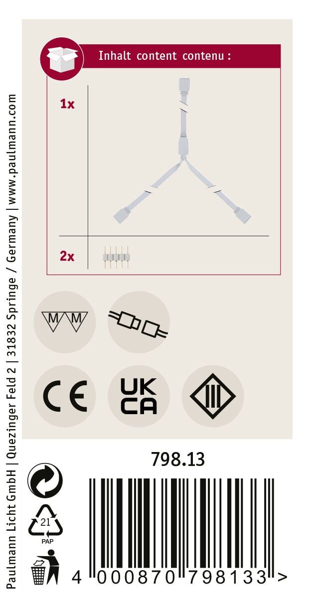 MaxLED accessoires Connecteur Y-Connecteur Blanc - 7