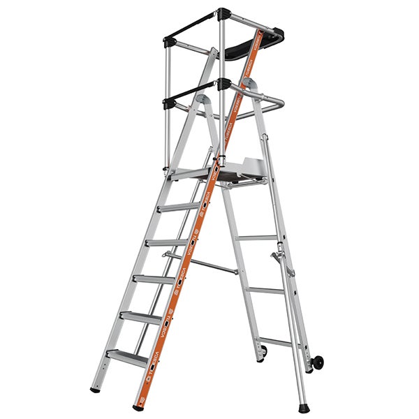 Escabeau PIRL 6 marches - Hauteur max. de travail 3.40m - 2274106