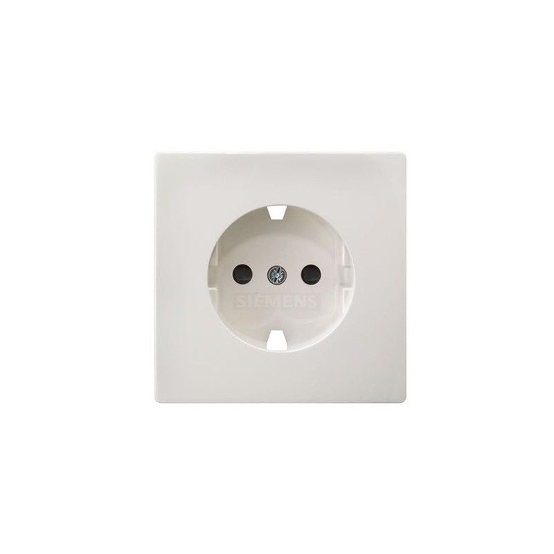 Presa Schuko Siemens Delta I-system Con Coperchio Ribaltabile - Bianco Elettrico, 10/16A 250V, 55x55mm