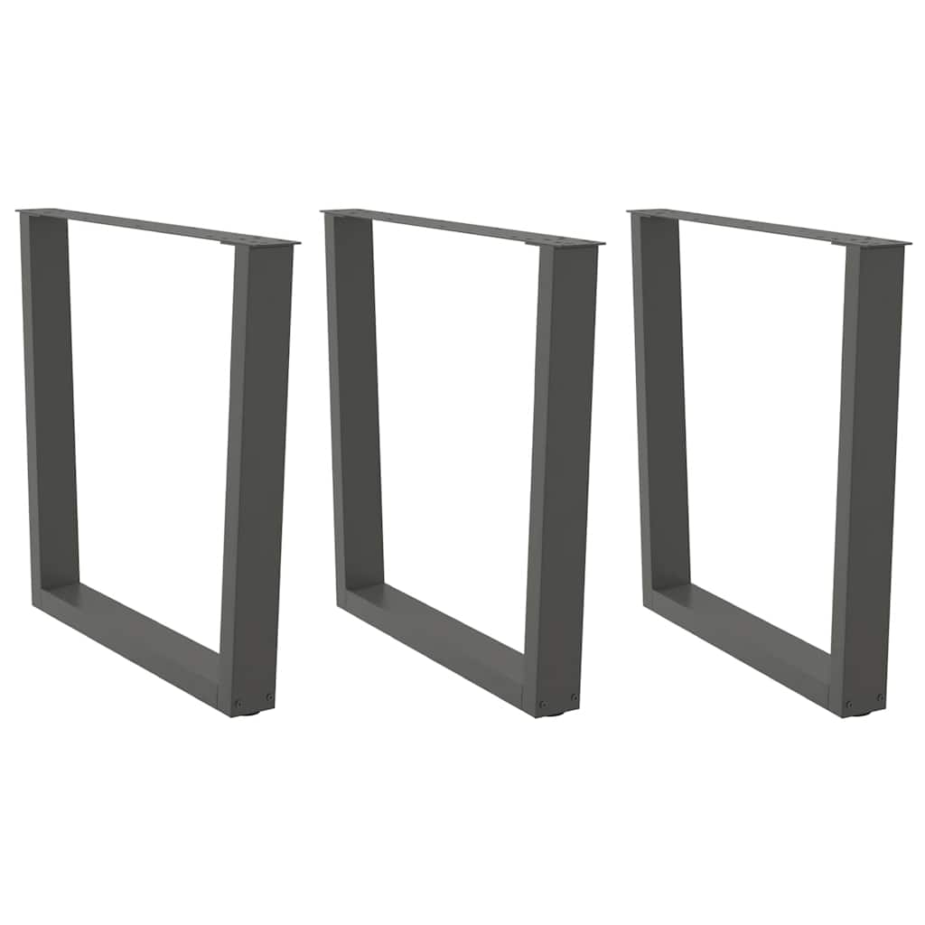 Nogi do stołu jadalnego w kształcie litery V 3 szt. Antracyt 90x(72-73,3) cm Stal vidaXL
