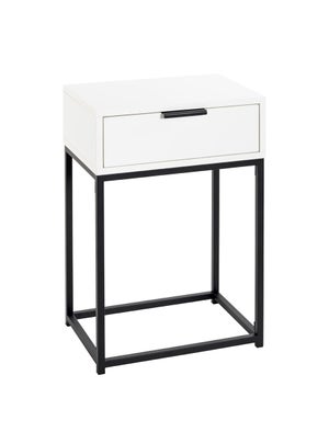 TABLE DE CHEVET nuit 2 tiroirs bois paulownia shabby chic vintage blanc