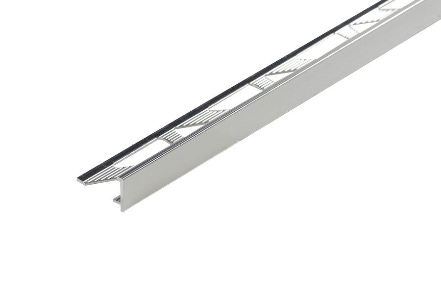 Profil do glazury aluminiowy narożny z krawędzią 08mmx18mm Cezar Srebrny El-Poler Połysk 2,50m