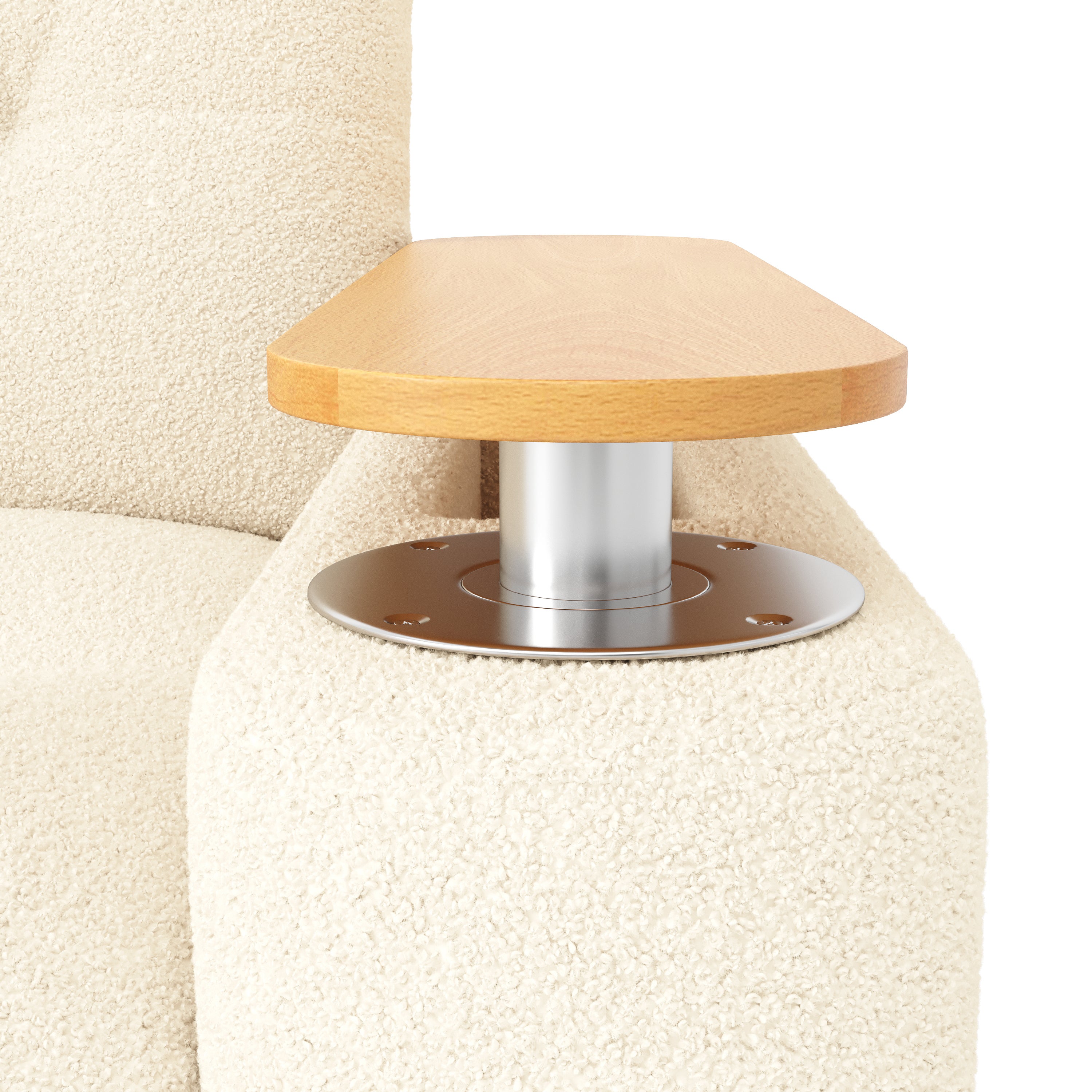 Canapé Modulaire 3 Places avec Rangement Intégré, Canapé d'Appoint avec Table Amovible - 207.5 x 80 x 87 cm - Béige - 8