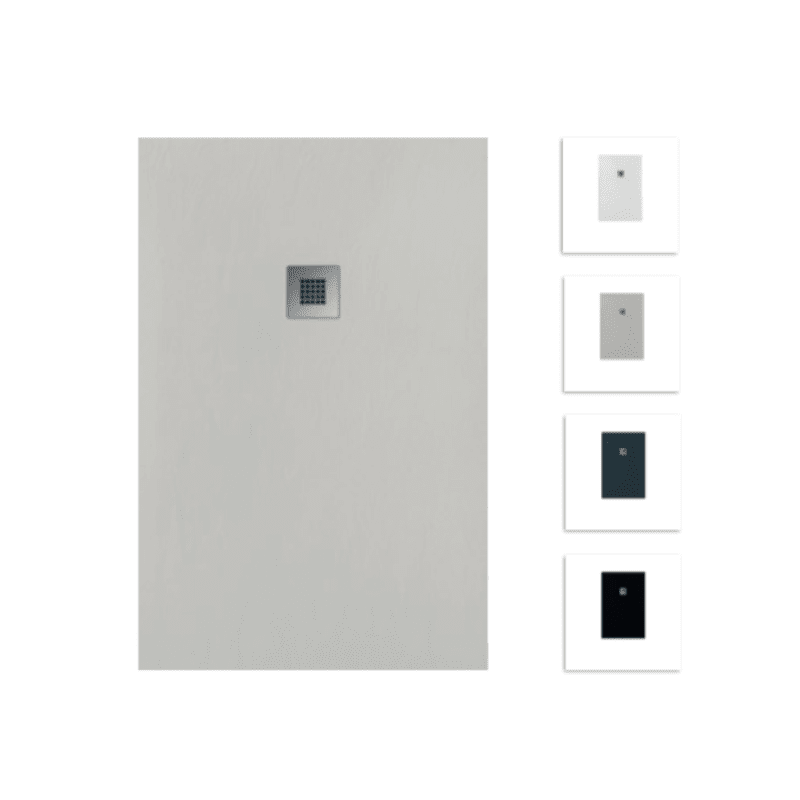 Receveur de douche 80 x 80 cm extra plat en résine minérale OPTIMA surface ardoisée 4 coloris - 2