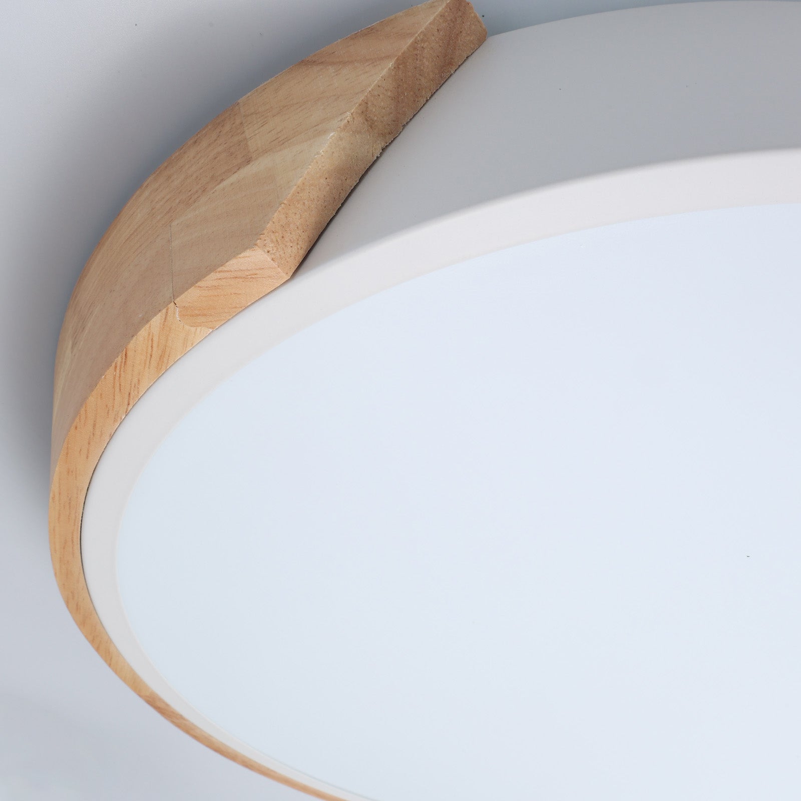 Plafón LED Circular Ø40cm, 30W, 3000LM, Metal Blanco y Madera Natural, Luz Seleccionable (3000K-4000K-6000K) - 9
