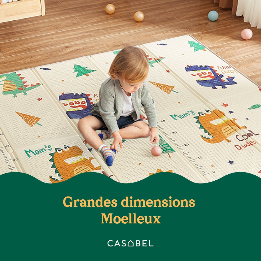 CASABEL Tapis d’Éveil Bébé 180×200 cm, Pliable, Motifs Jungle - 2