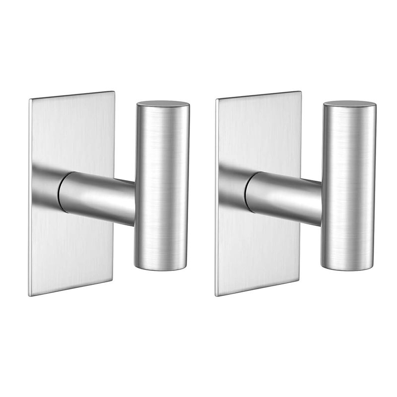 2 haczyki na ręczniki ze stali nierdzewnej, montaż bez wiercenia, odporne na wilgoć, do płaszczy, ubrań, łazienki, toalety i kuchni