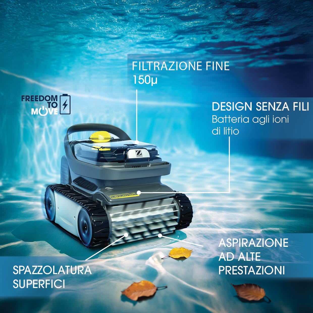 Robot Électrique Sans Fil, ZODIAC PIXEL OP32, Nettoie le Fond et les Murs de la Piscine - 2