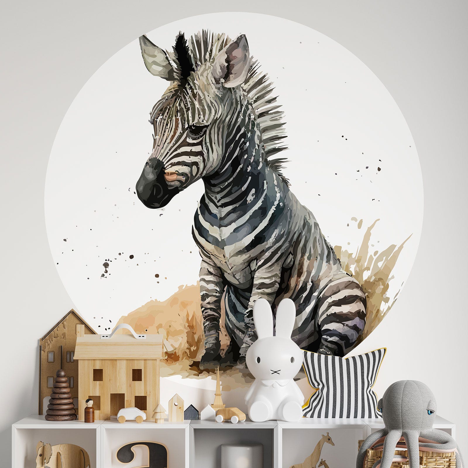 Sticker mural rond / cercle Enfants - Zèbre 3617689826103 - Adhésif MAT Sticker mural rond / cercle Enfants - Zèbre 3617689826103 - Adhésif MAT