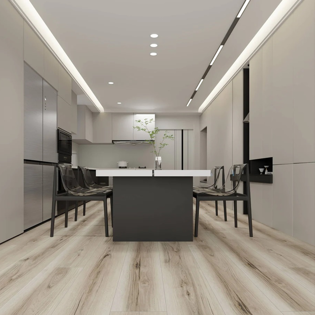 Sol PVC - Lames PVC clipsable avec sous couche intégrée- GARANTIE 20 ans -Ep. 5,5 mm- Clair nuance - Dimensions L 122 cm x l 23 cm