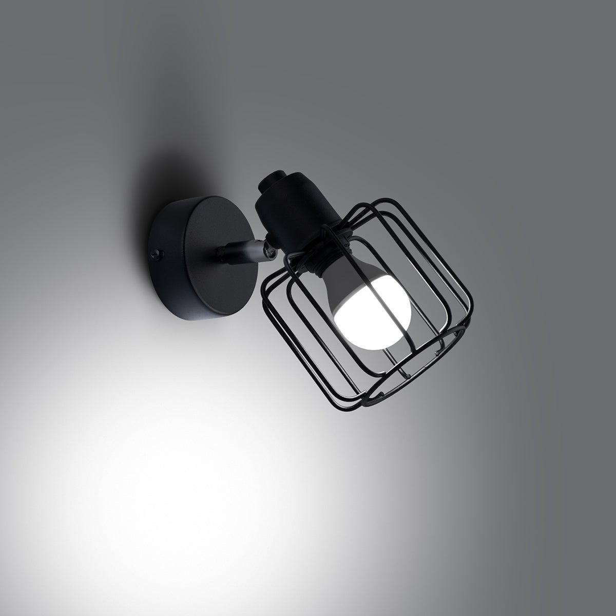 Kinkiet CELUBI 1 czarny LED 3000K - 14x15x18cm Sollux