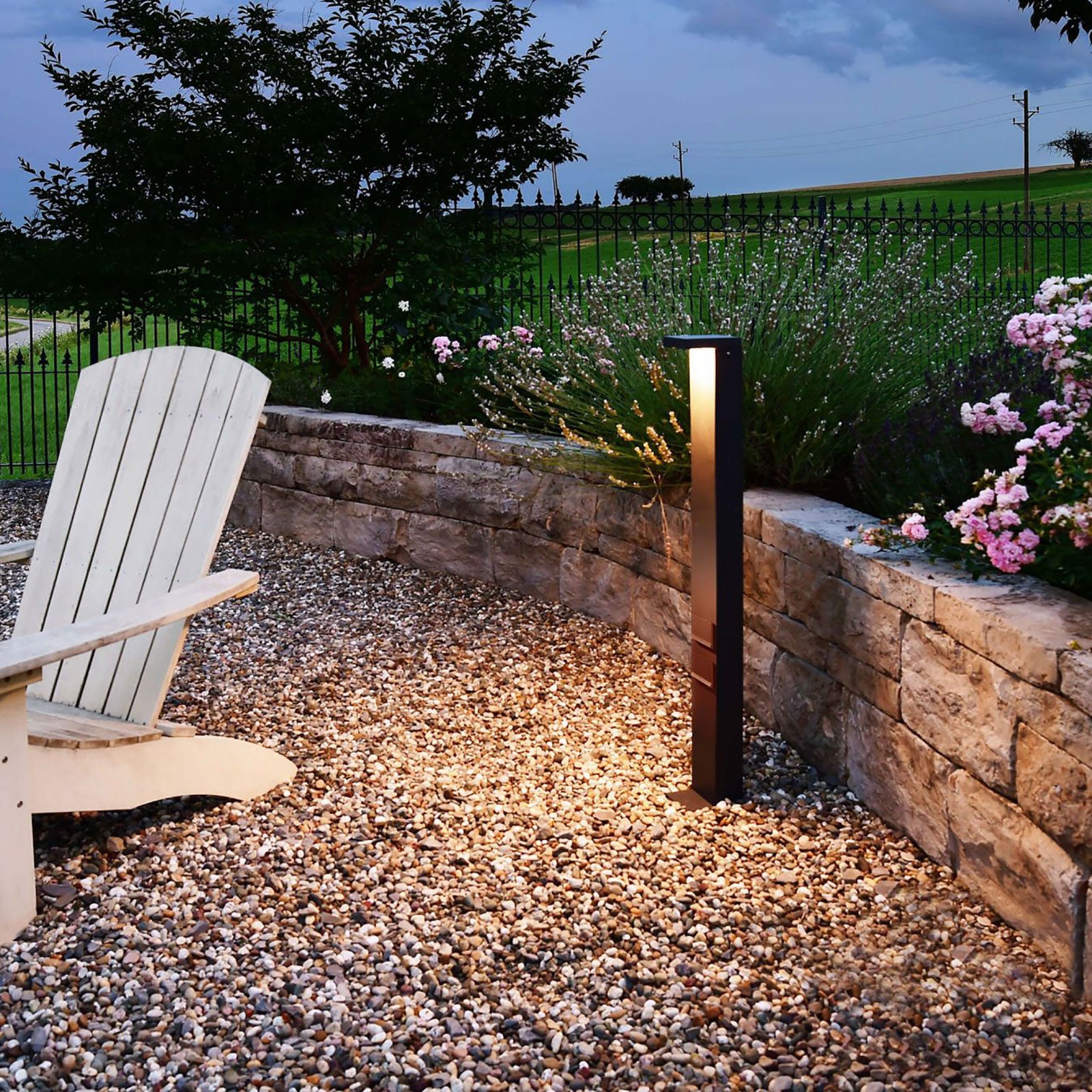 LERNA 1000 Lampadaire colonne électrique multiprise LED 7W CCT 3000K 4000K IP65 2 prises éclairage de jardin garage 230V 100cm - 2