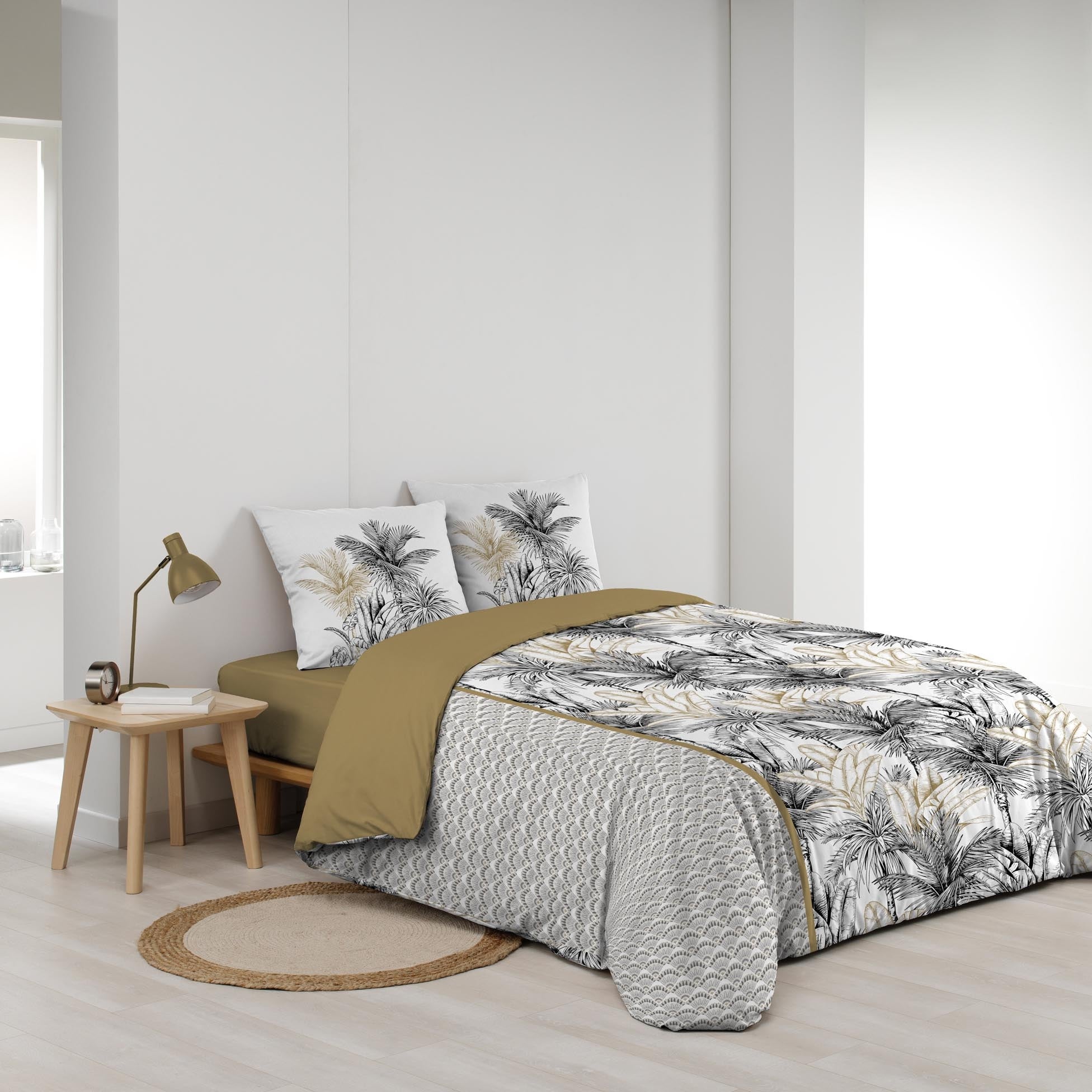 Pack Housse de Couette Dakar 240 x 220 cm + Drap Housse 140x190 cm Beige - 5