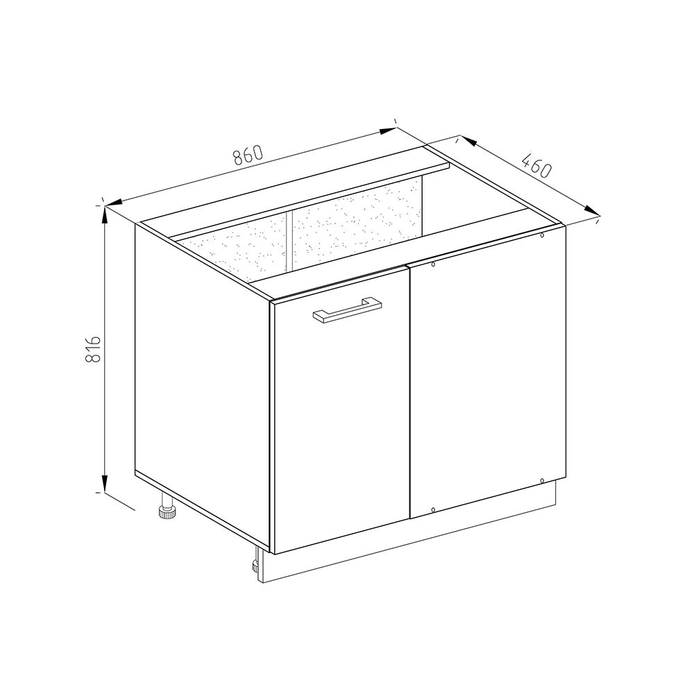 Vicco Meuble dangle R-Line, Chêne de force doré, 86cm J-Shape, sans PT - 3
