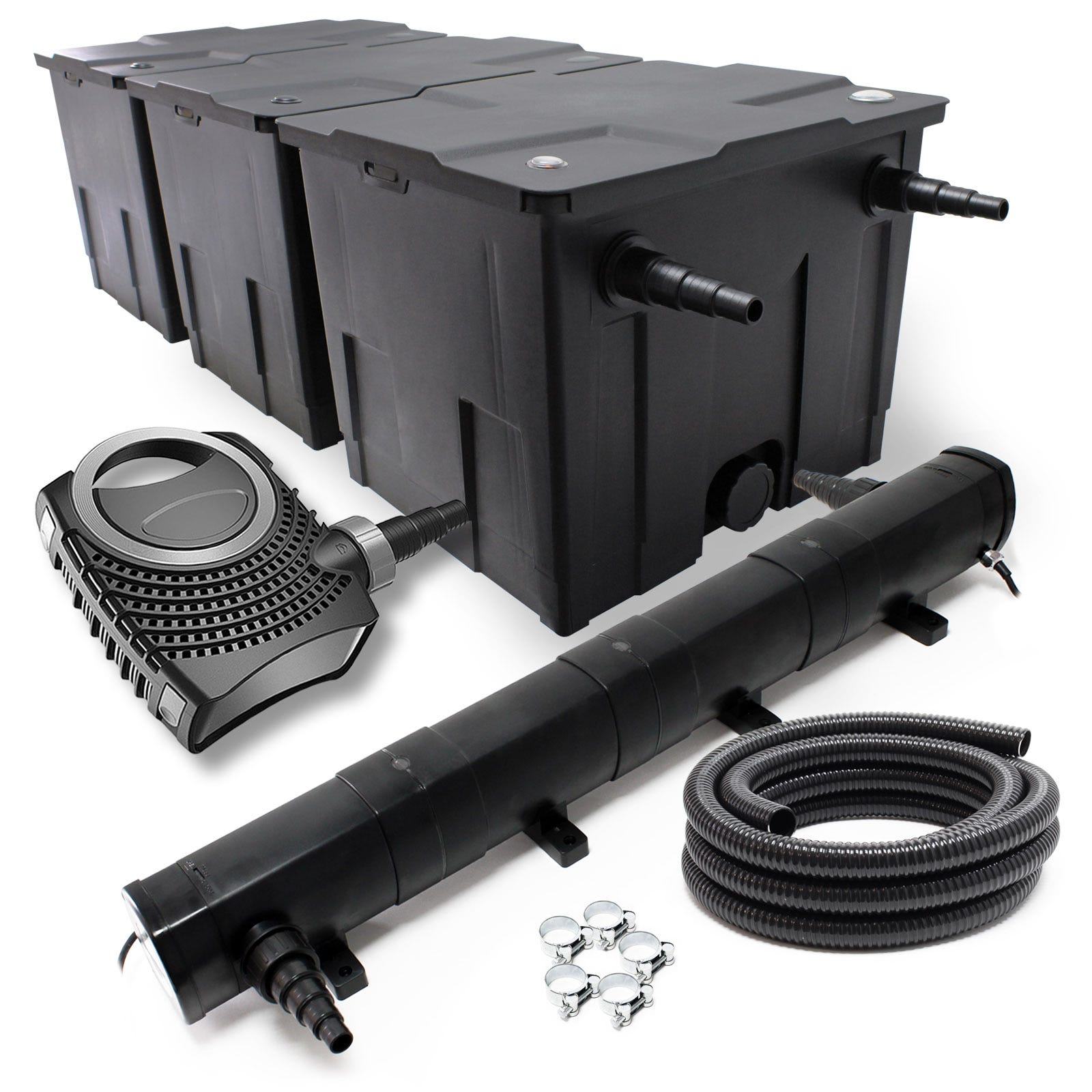 Sunsun Set SunSun Set per laghetti CBF-350C chiarificatore CUV-272 72W pompa ...