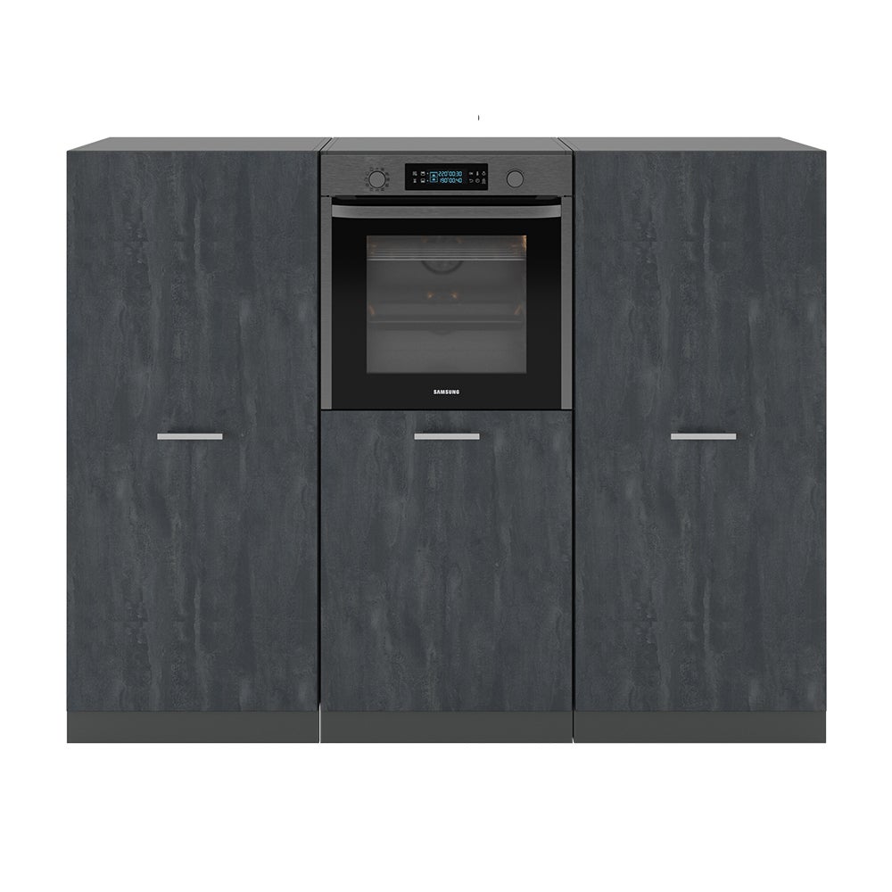 Vicco Blok kuchenny R-Line, Czarny beton/antracyt, 180 cm Bez blatu roboczego