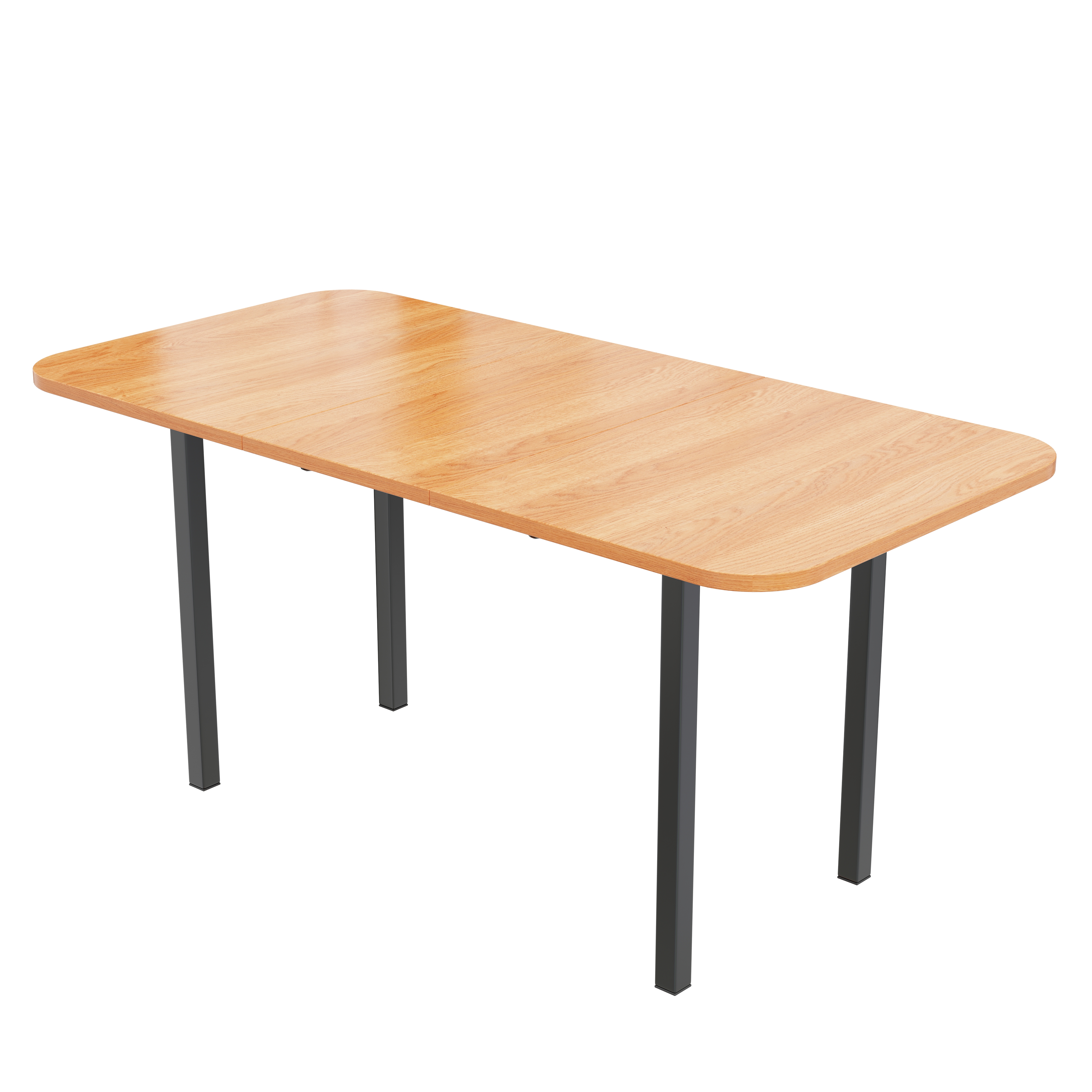 Rozkładany stół jadalny dla 4-6 osób - dł. 120/160 x szer. 80 x wys. 75 cm - drewno MDF i metal - naturalny - 9