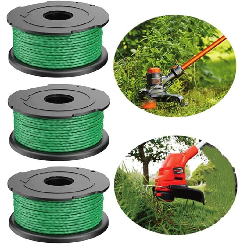 Carrete de hilo de repuesto para desbrozadora inalámbrica Black & Decker GL7033, GL8033, GL9035, A6486 (1,7 mm x 9,2 m) (5 + 1 unidad)