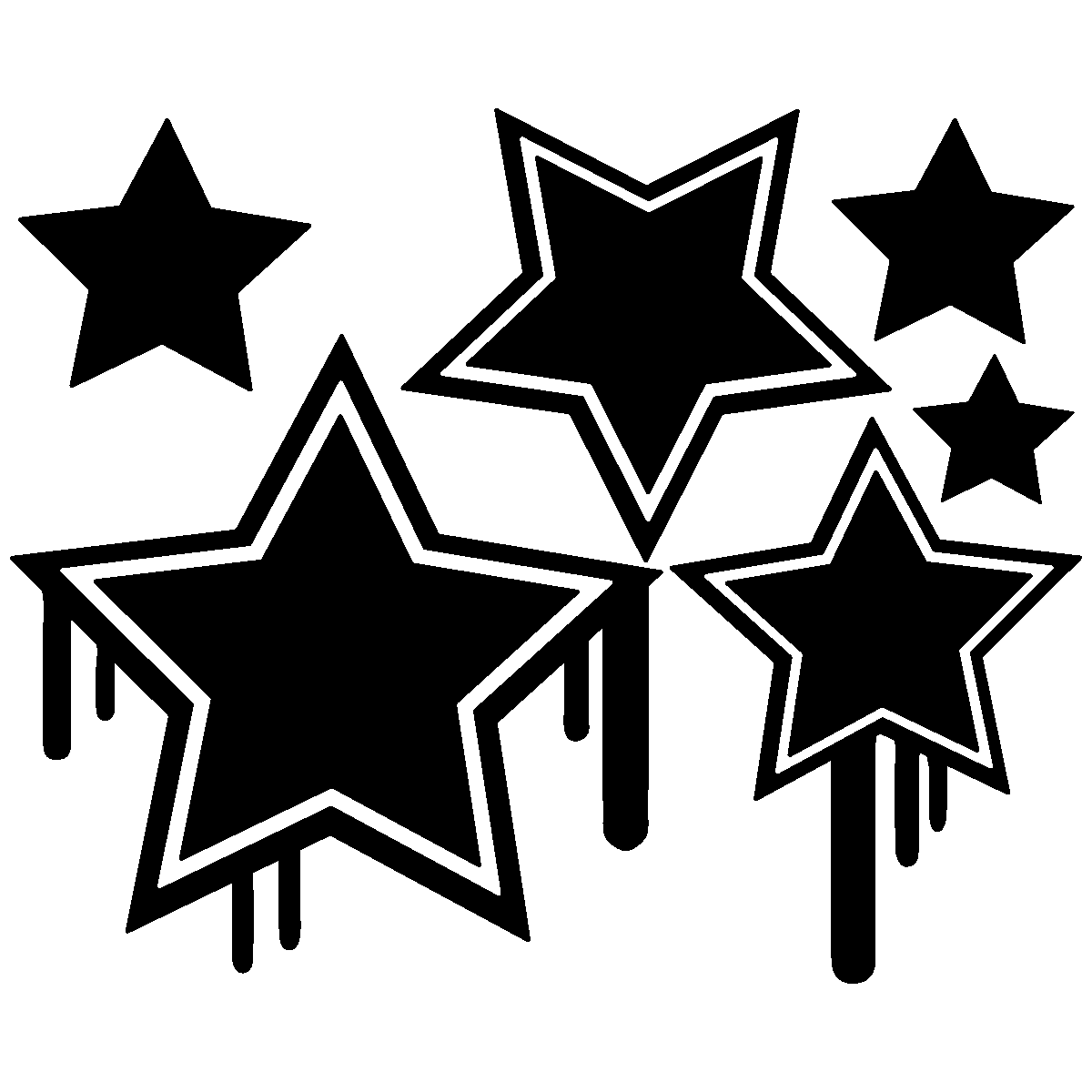 Adesivo lavagna stelle dei graffiti + 4 gessi liquidi - Sticker adesivo - adesivi murali - 25x30cm - 2