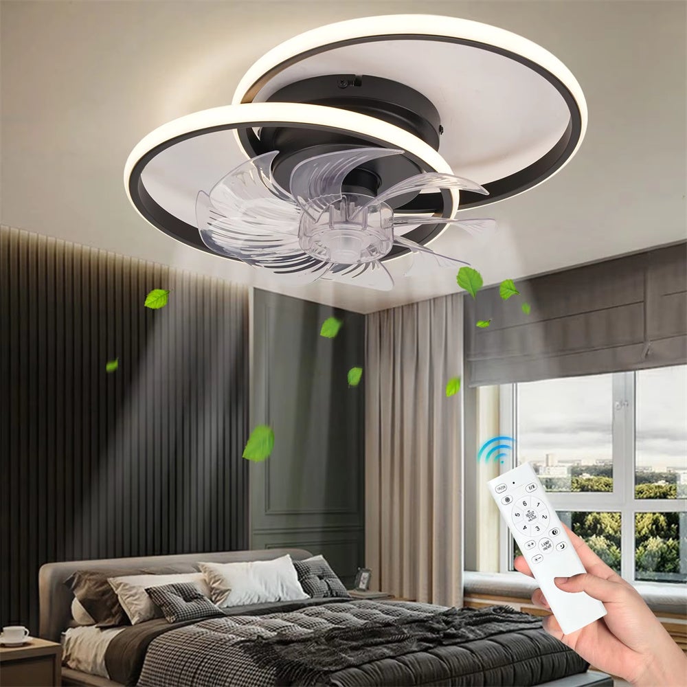 Ventilateur Plafond Avec Lumière LED - 100 Cm - Télécommande - 3 Couleurs & 6 Vitesses - Silencieux Et Réversible - Design Bois