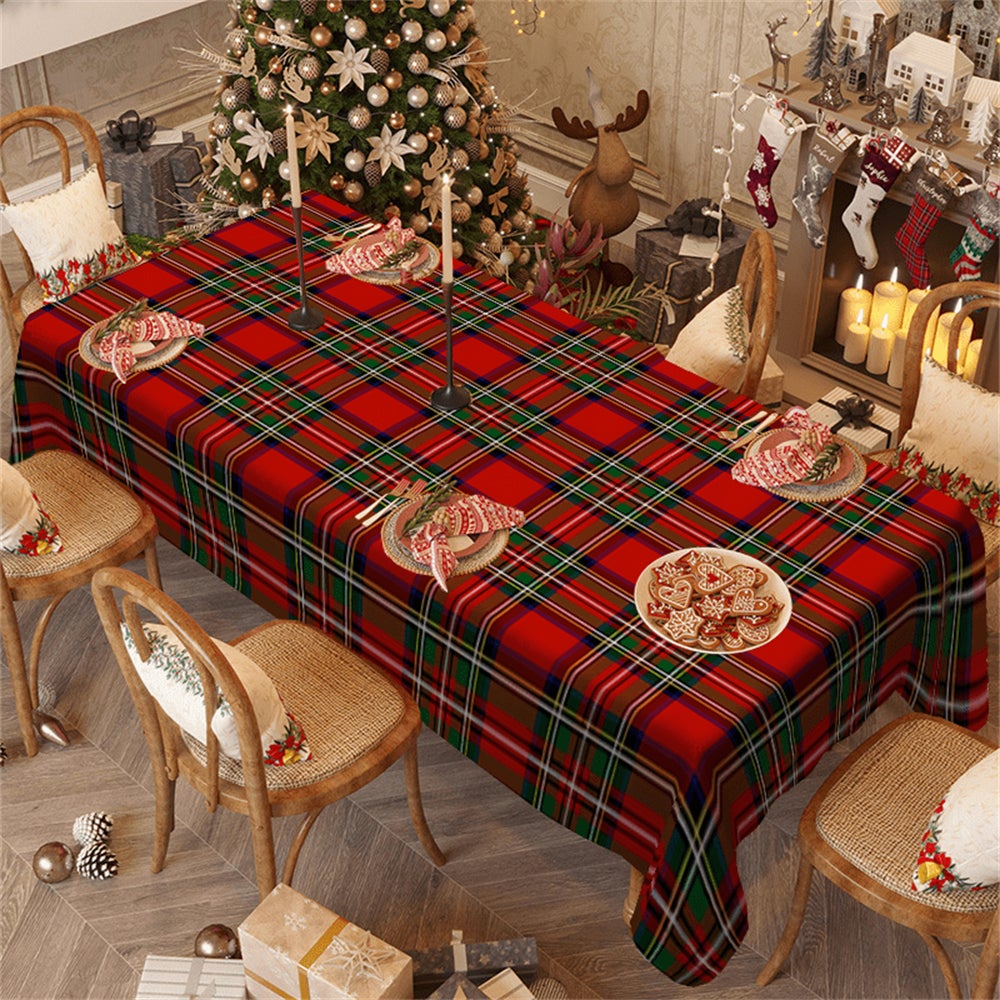 Tovaglia decorativa natalizia, extra lunga 140 x 300 cm, riutilizzabile e lavabile in lavatrice, perfetta per feste e pranzi quotidiani in casa - 3