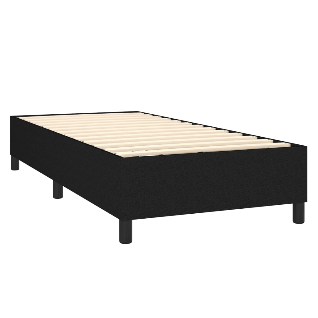 Maison Exclusive - Sommier à lattes de lit avec matelas Noir 90x190 cm Tissu - 8