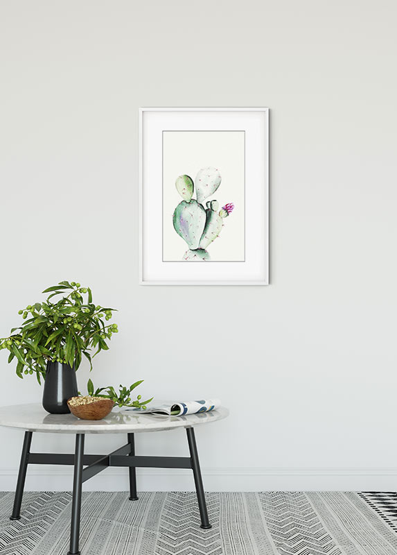 Cartel artístico de komar - prickly pear watercolor - talla: 50 x 70 cm