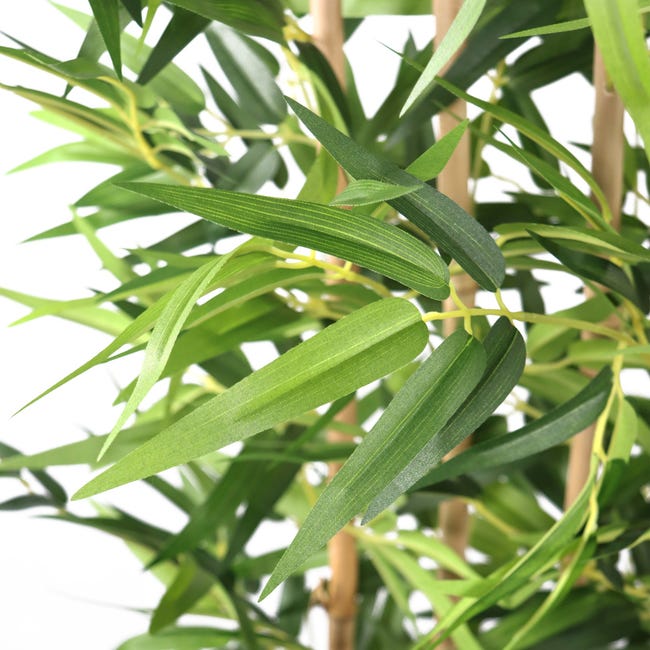 Jexine 2 Alberi Di Bambù Artificiali Alti 152 Cm | Tronco Naturale E Foglie Di Seta | Piante Finte In Vaso Con Cemento | Decorazione Casa E Ufficio