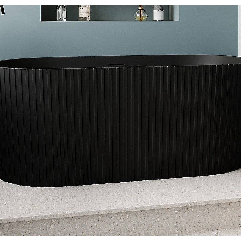 Wanna wolnostojąca akrylowa ryflowana - Czarny mat - 230 l - 170 x 80 x 58 cm - ALIENA